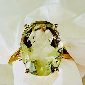 Stunning Green Prasiolite Gold over Sterling Silver 925